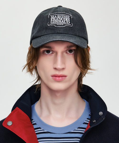 APPLIQUE WASHED SMALL CLASSIC LOGO CAP - 3 COLORS BLACK