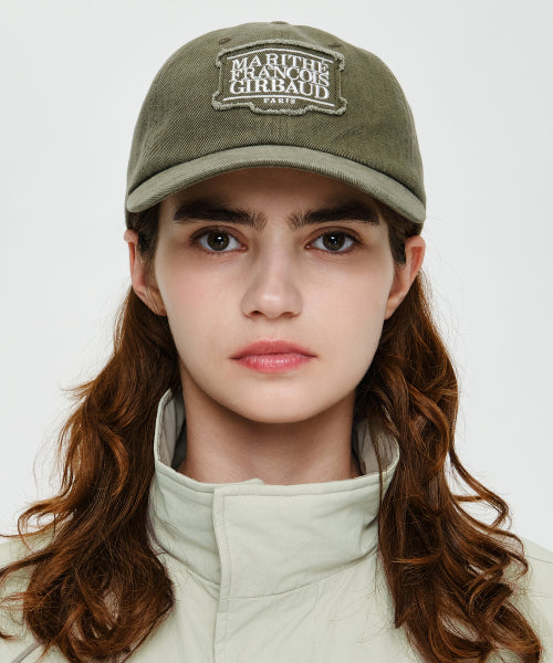APPLIQUE WASHED SMALL CLASSIC LOGO CAP - 3 COLORS KHAKI