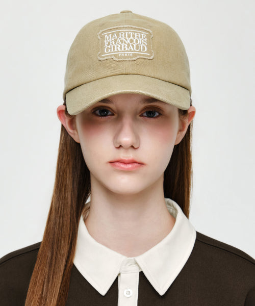 APPLIQUE WASHED SMALL CLASSIC LOGO CAP - 3 COLORS CAMEL