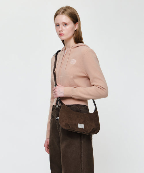 CLASSIC LOGO HALF MOON 2 WAY CROSS BAG - 2 COLORS BROWN