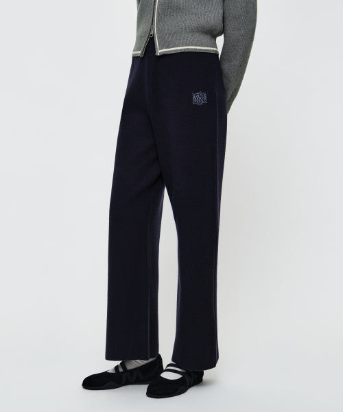 W RIBBON CLASSIC LOGO KNIT PANTS - 2 COLORS NAVY