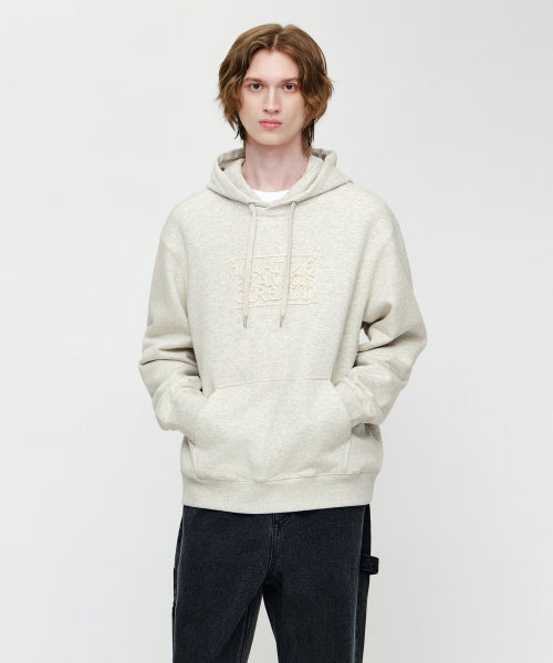 ROPE APPLIQUE HOODIE - 2 COLORS OATMEAL