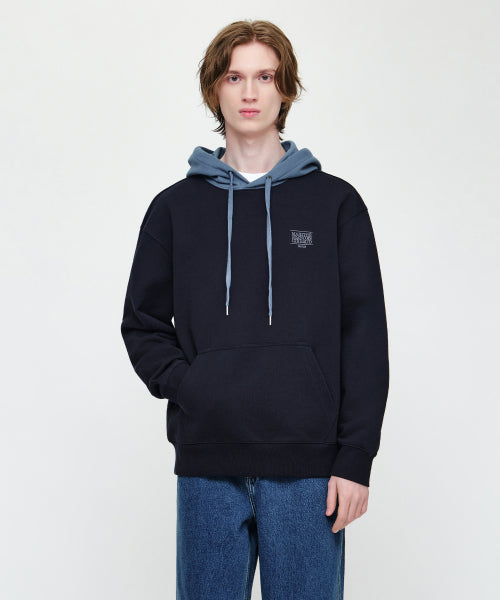 SMALL CLASSIC LOGO EMBROIDERY HOODIE - 4 COLORS NAVY