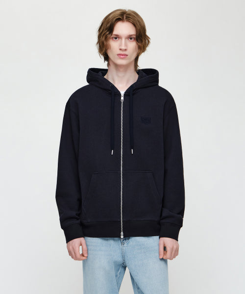 BACK CLASSIC LOGO HOODIE ZIPUP - 2 COLORS NAVY
