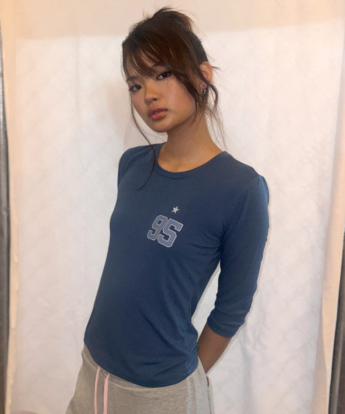 95 BASIC LONG SLEEVE TEE - 4 COLORS BLUE