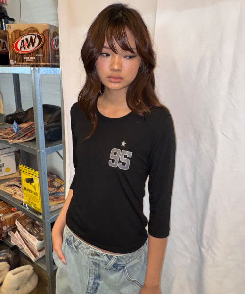 95 BASIC LONG SLEEVE TEE - 4 COLORS BLACK