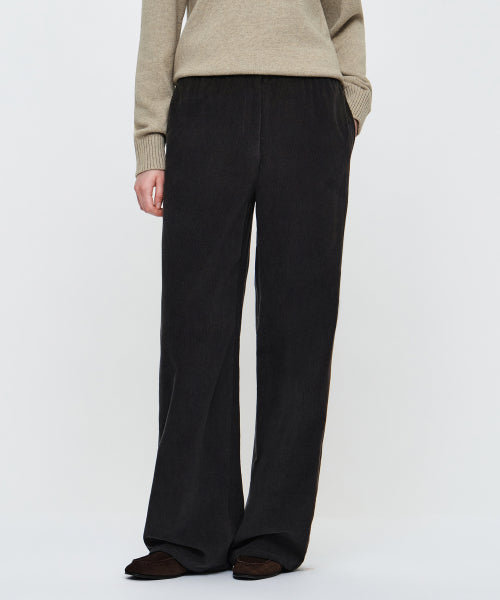W CORDUROY EASY PANTS - 2 COLORS CHARCOAL