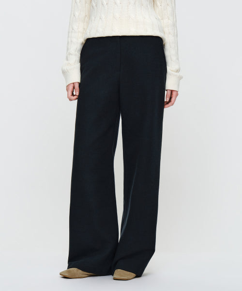 W WOOL LIKE SLACKS - 2 COLORS CHARCOAL