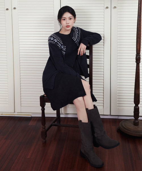 W SUEDE WRAP SKIRT - 2 COLORS BLACK