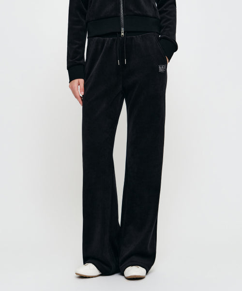 W SLIM FIT VELOUR PANTS - 2 COLORS BLACK
