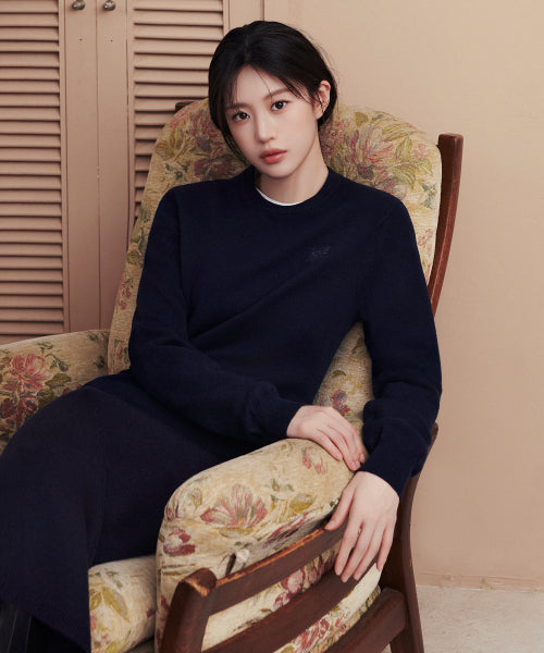 W SMALL CLASSIC LOGO KNIT PULLOVER - 4 COLORS NAVY