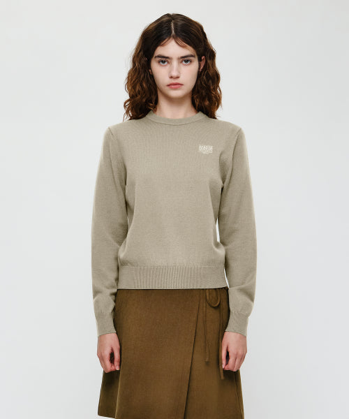 W SMALL CLASSIC LOGO KNIT PULLOVER - 4 COLORS BEIGE