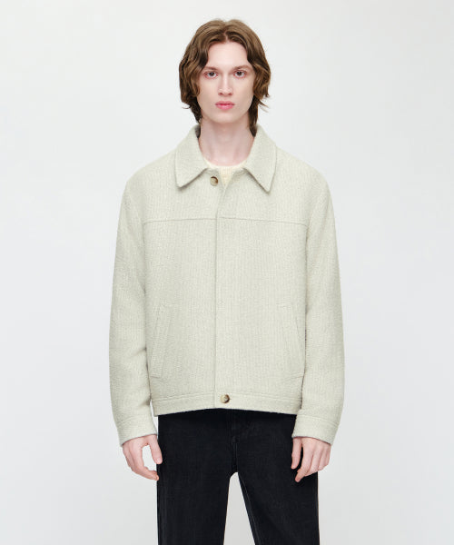 COLLAR TWEED JACKET - 2 COLORS CREAM