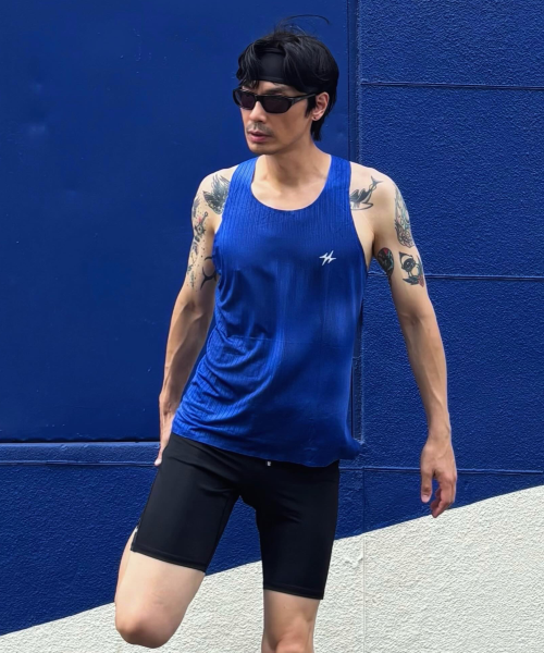 TECH DYE RUNNING SINGLET - 4 COLORS BLUE