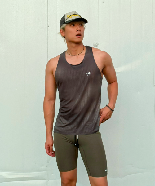 TECH DYE RUNNING SINGLET - 4 COLORS OLIVE