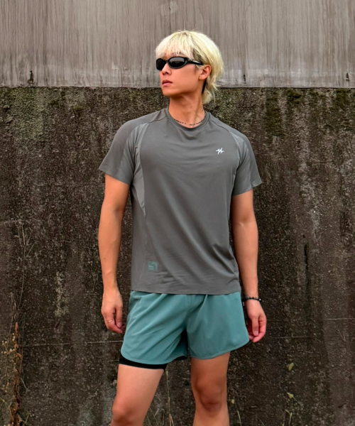 AIR SQUARE PERFORMANCE RUNNING SHORT SLEEVE T-SHIRT - 3 COLORS BLACK
