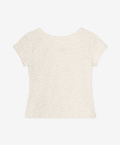 WOMEN OPEN BACK FITTED TEE - 2 COLORS IVORY
