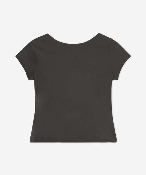 WOMEN OPEN BACK FITTED TEE - 2 COLORS BLACK