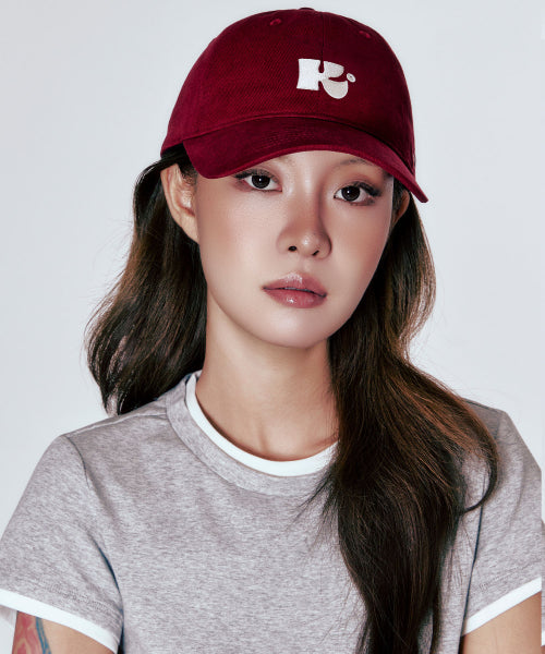 MONOGRAM BALL CAP - 5 COLORS BURGUNDY
