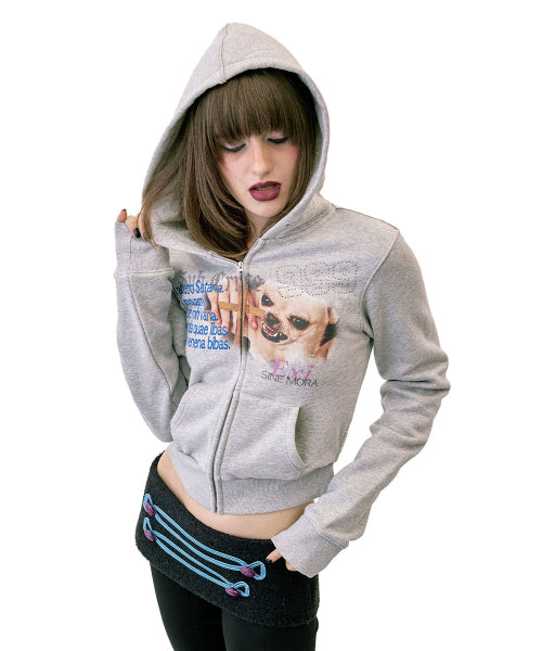 CAST OUT HOODED ZIP UP - 3 COLORS MELANGE GREY