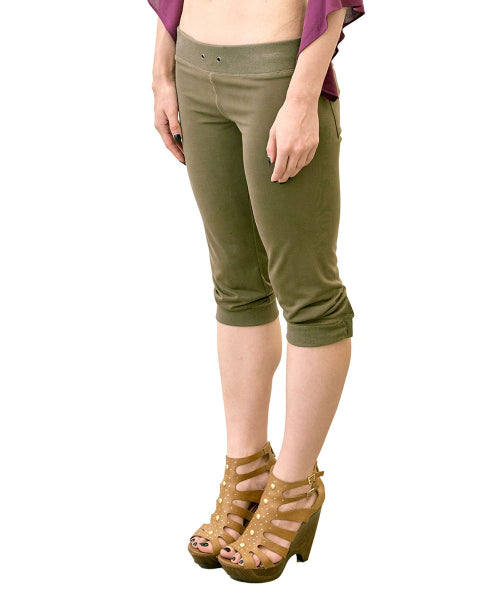 JERSEY CAPRI PANTS - 4 COLORS KHAKI