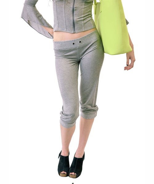 JERSEY CAPRI PANTS - 4 COLORS MELANGE GREY