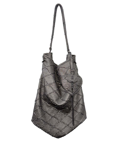 QUILTED SLOUCH BAG STONE AS SHOWN