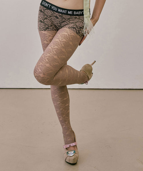 CHEEKY LACE LEGGINGS - 4 COLORS MOCHA