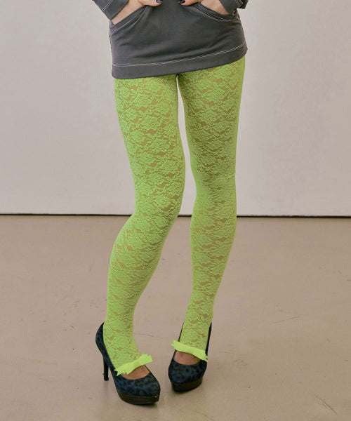 CHEEKY LACE LEGGINGS - 4 COLORS GREEN