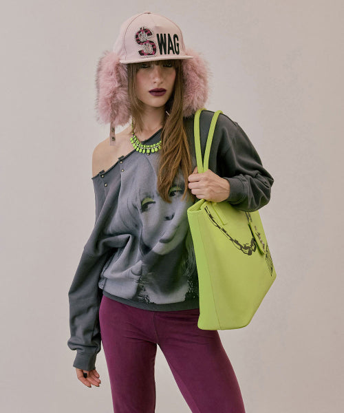 LOVE PINTUCK SWEATSHIRT PALE - 2 COLORS CHARCOAL
