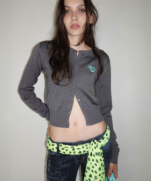 SWEET KITTY BASIC CARDIGAN TURQUOISE - 4 COLORS CHARCOAL