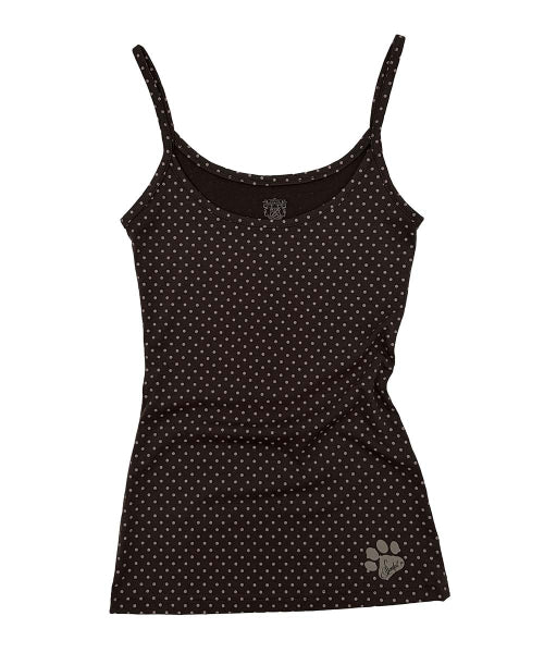SWEET KITTY DOT TANK TOP - 4 COLORS BROWN