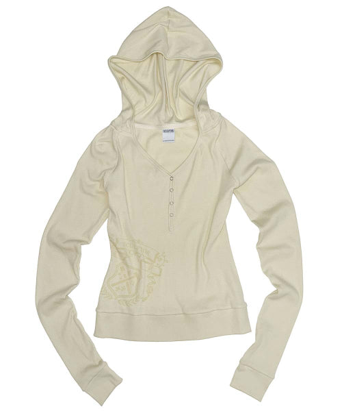 CREST HENLEY HOODIE - 4 COLORS CREAM