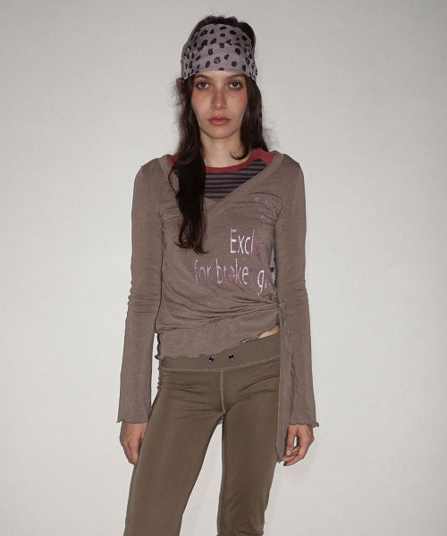 GLITTER WRAP TOP - 4 COLORS BROWN