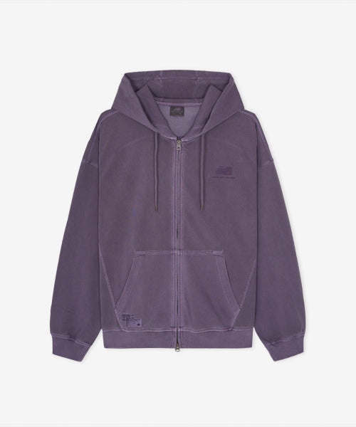 ESCAPE DYED HOOD ZIP UP - 2 COLORS PURPLE