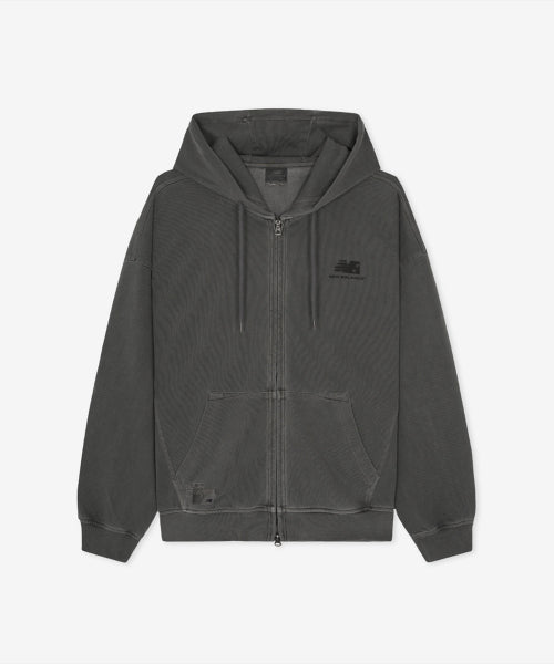 ESCAPE DYED HOOD ZIP UP - 2 COLORS CHARCOAL