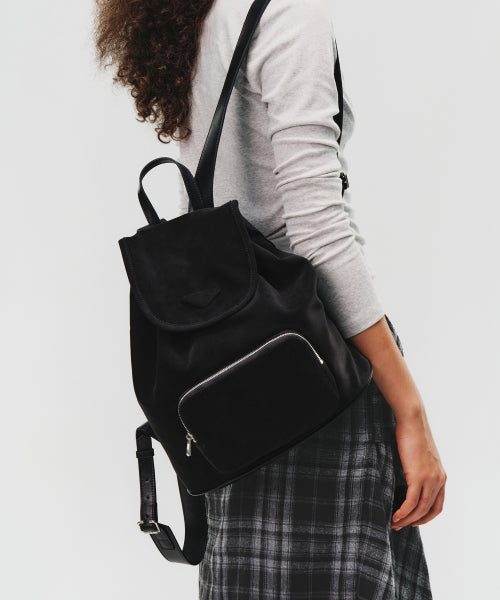 SOTY BACKPACK NUBUCK - 2 COLORS BLACK