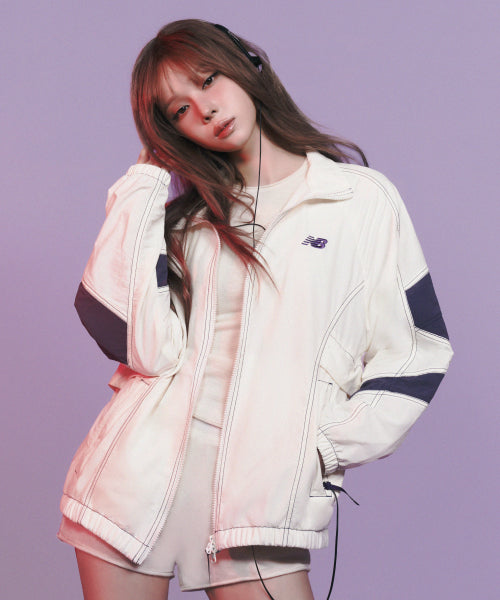 NB-ESCAPE STAND NECK WARM UP JACKET - 3 COLORS IVORY