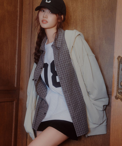 CHECK SHIRT #SANA同款！ - 3 COLORS GREY