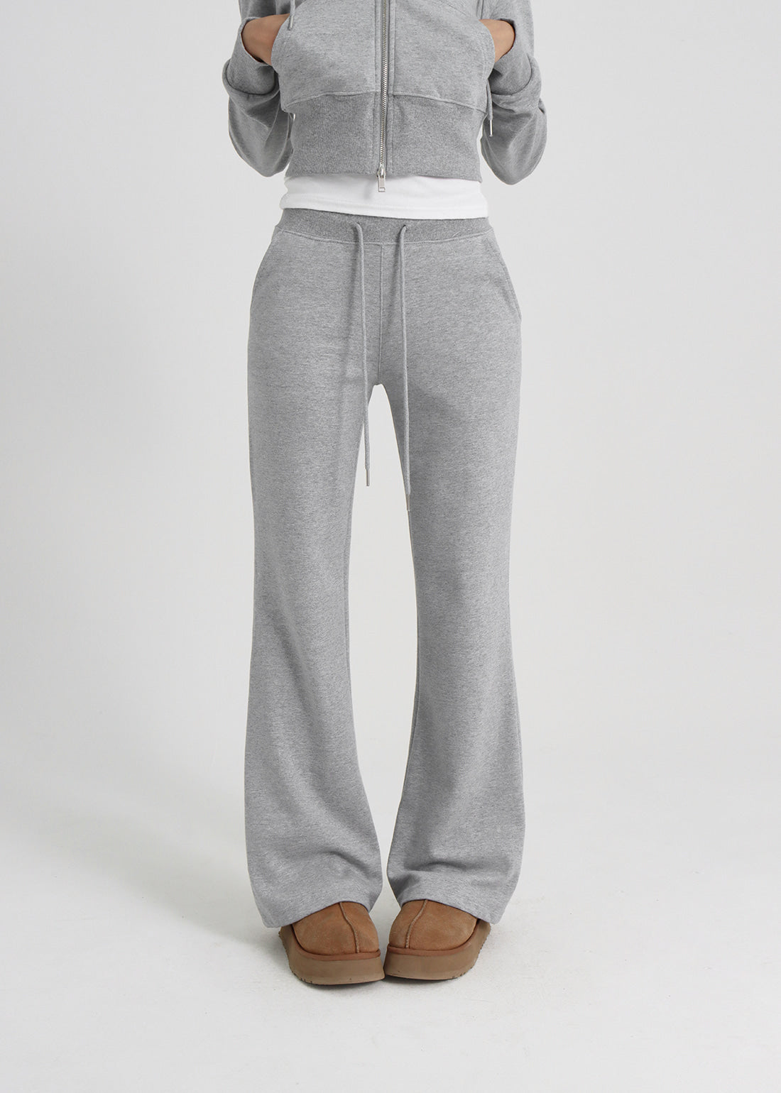 LIGHT SWEAT BOOTCUT BANDED PANTS - 3 COLORS 2