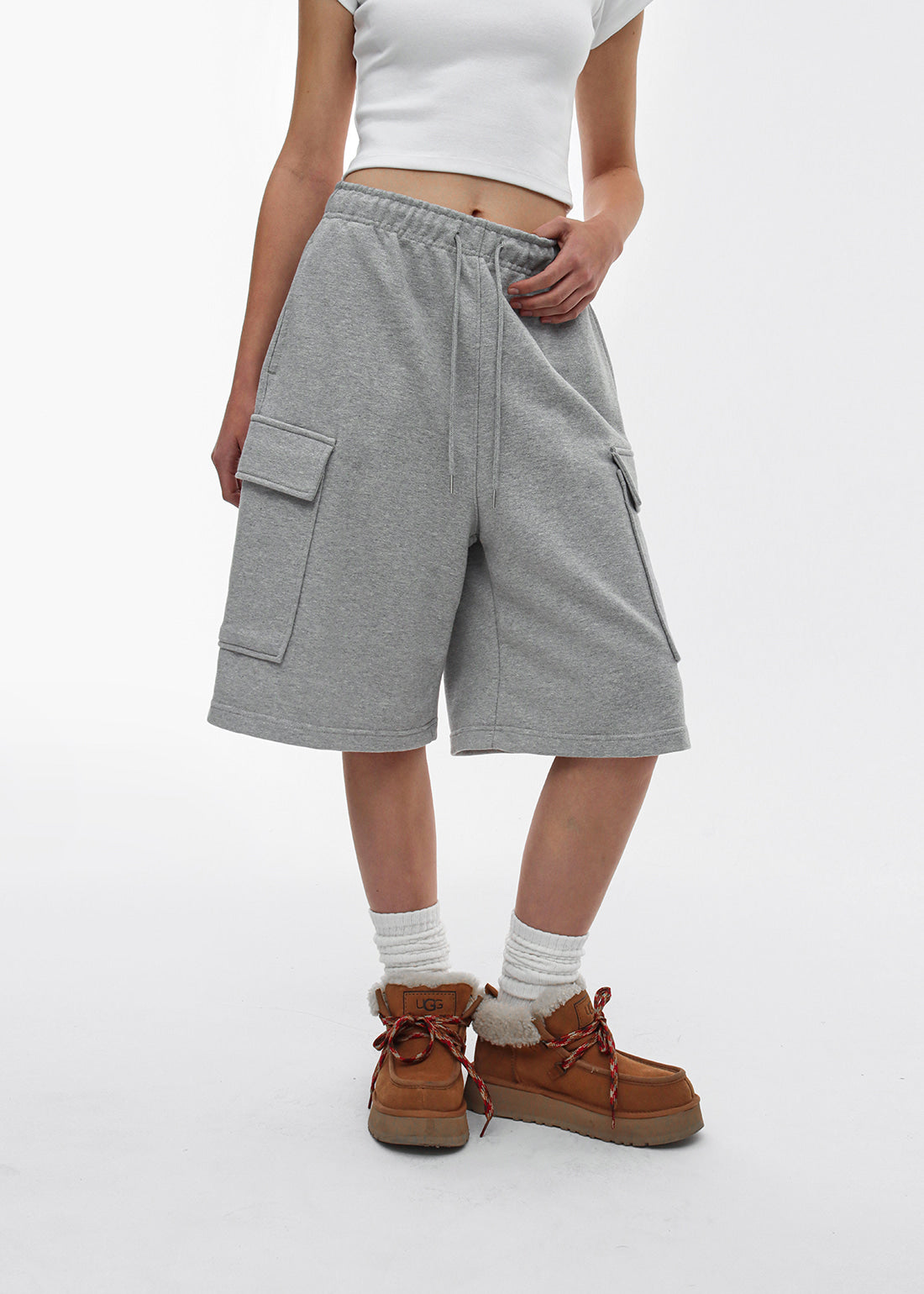 HEAVY COTTON CARGO BERMUDA BANDED PANTS - 2 COLORS 2