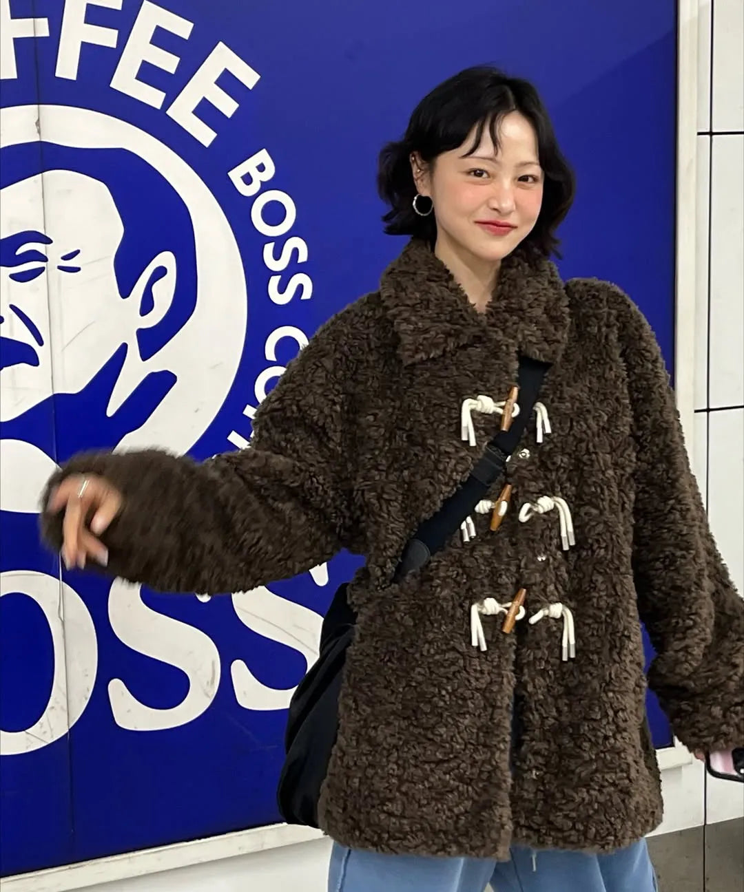 TOGGLE FUR COAT - 2 color