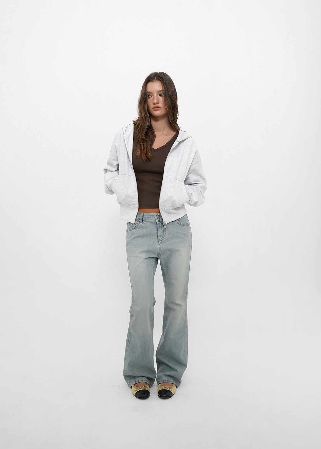 WASHING LOW SLIM BOOTS-CUT JEANS - 2 COLORS 3