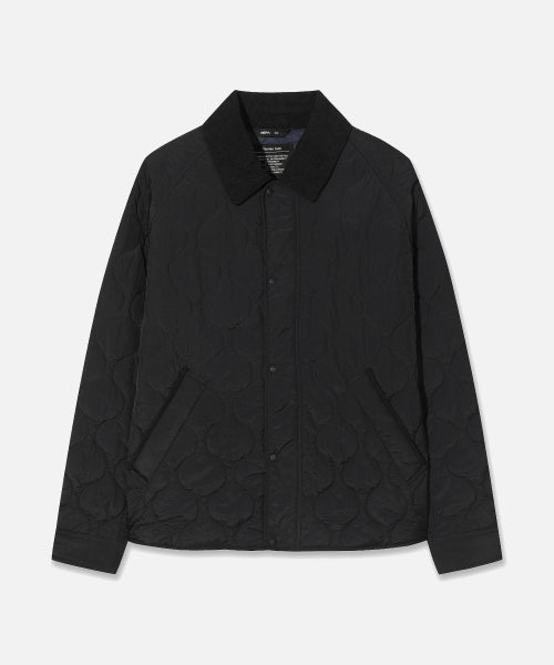 MENS THERMO PUFF PADDED SHIRT COLLAR JACKET - 2 COLORS BLACK