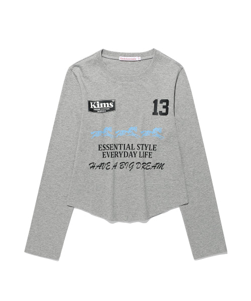 THREE HORSE LOGO LS TEE - 2 COLORS GREY