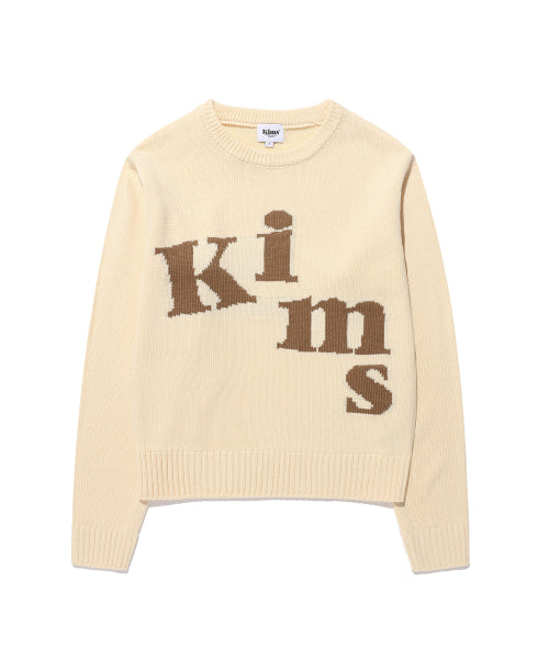 MESSY ALPHA LOGO SWEATER - 4 COLORS IVORY