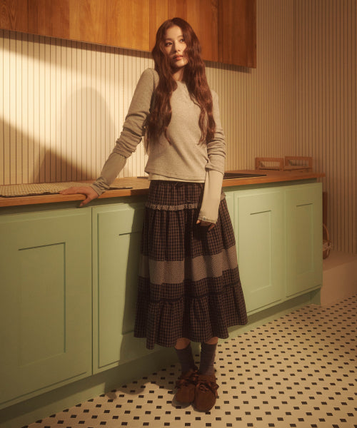 WOMAN GATHER SKIRT #SANA同款！ NAVY