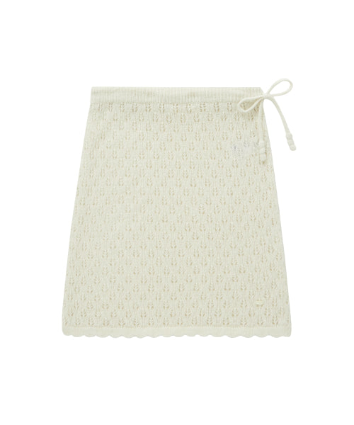 WOMAN LAYERED KNIT SKIRT #SANA同款！ - 2 COLORS IVORY