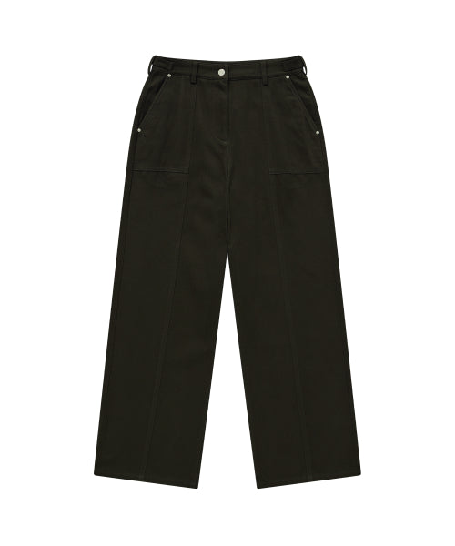 WOMAN STRAIGHT FATIGUE PANTS #SANA同款！ - 2 COLORS DEEP BROWN