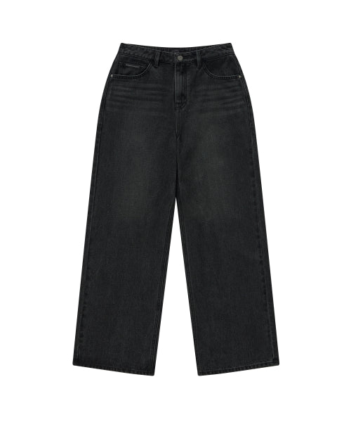 WOMAN LOOSE STRAIGHT DENIM PANTS #SANA同款！ - 2 COLORS BLACK